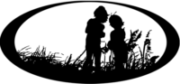 Nye Beach Montessori logo shows two small children standing in tall grass